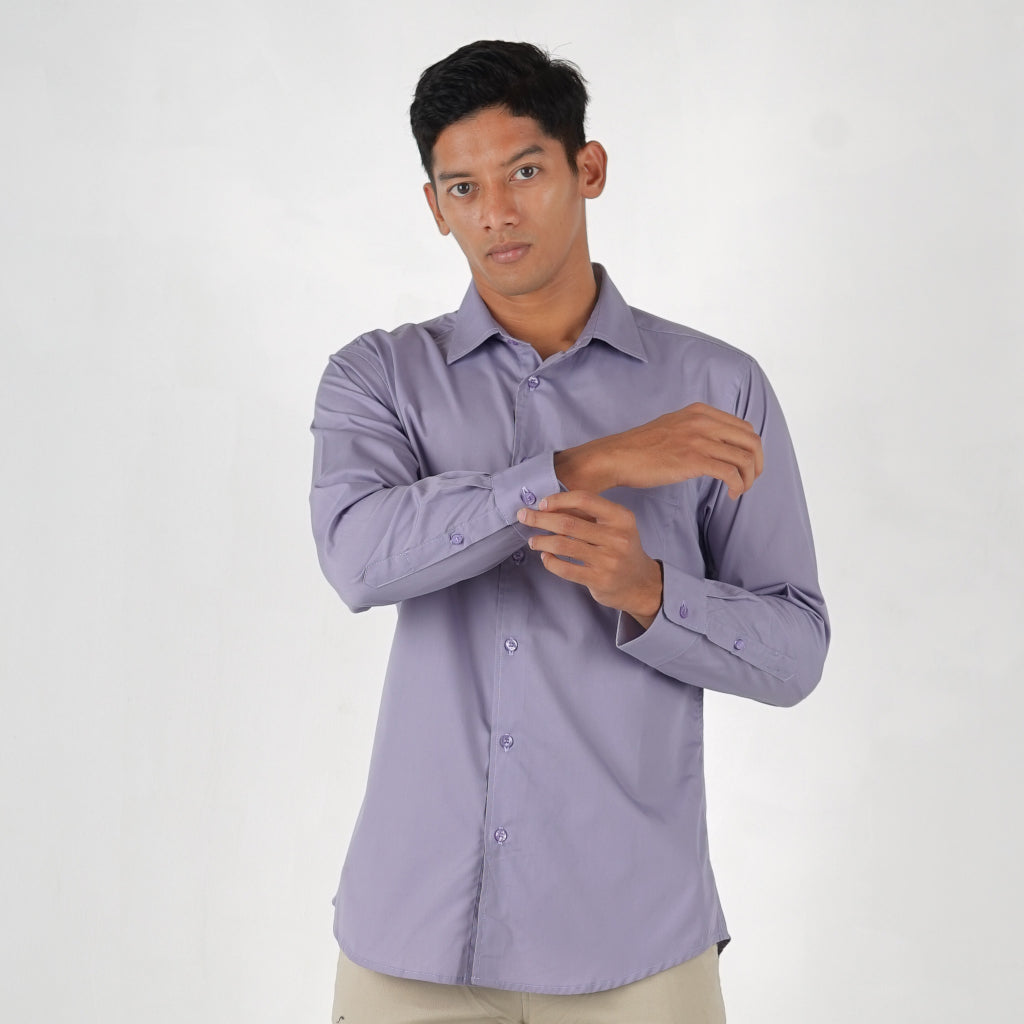 Benhill Kemeja Poplin Extra Fine Cotton Shirt 50331 (Royal blue,Blue steel,Navy,Lilac,Charcoal)