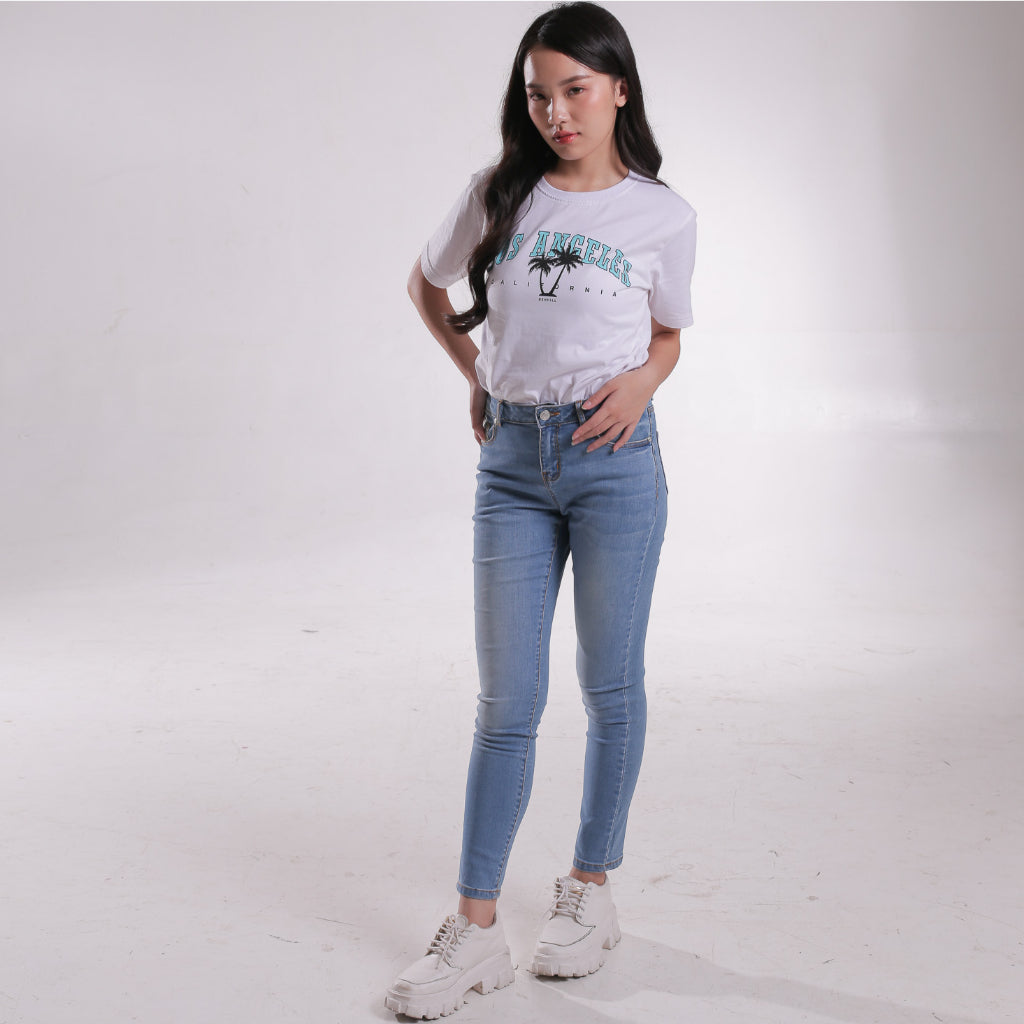 Benhill Celana Panjang Wanita Jeans Stretch Skinny Medium Blue A131-A132