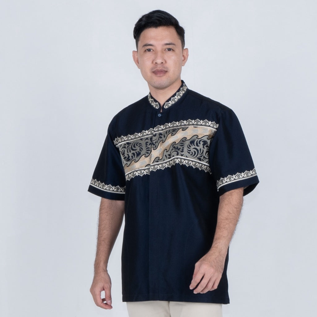 Benhill Taqwa Koko Bordir Pria Pendek Navy 2430-2502-03-32G