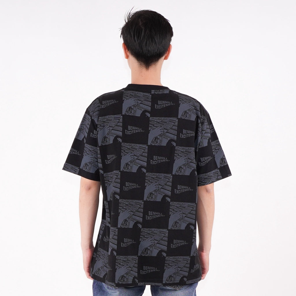 Benhill T-Shirt Pria Oversized Fit Cotton 20s Combed Pendek Black A435-29268