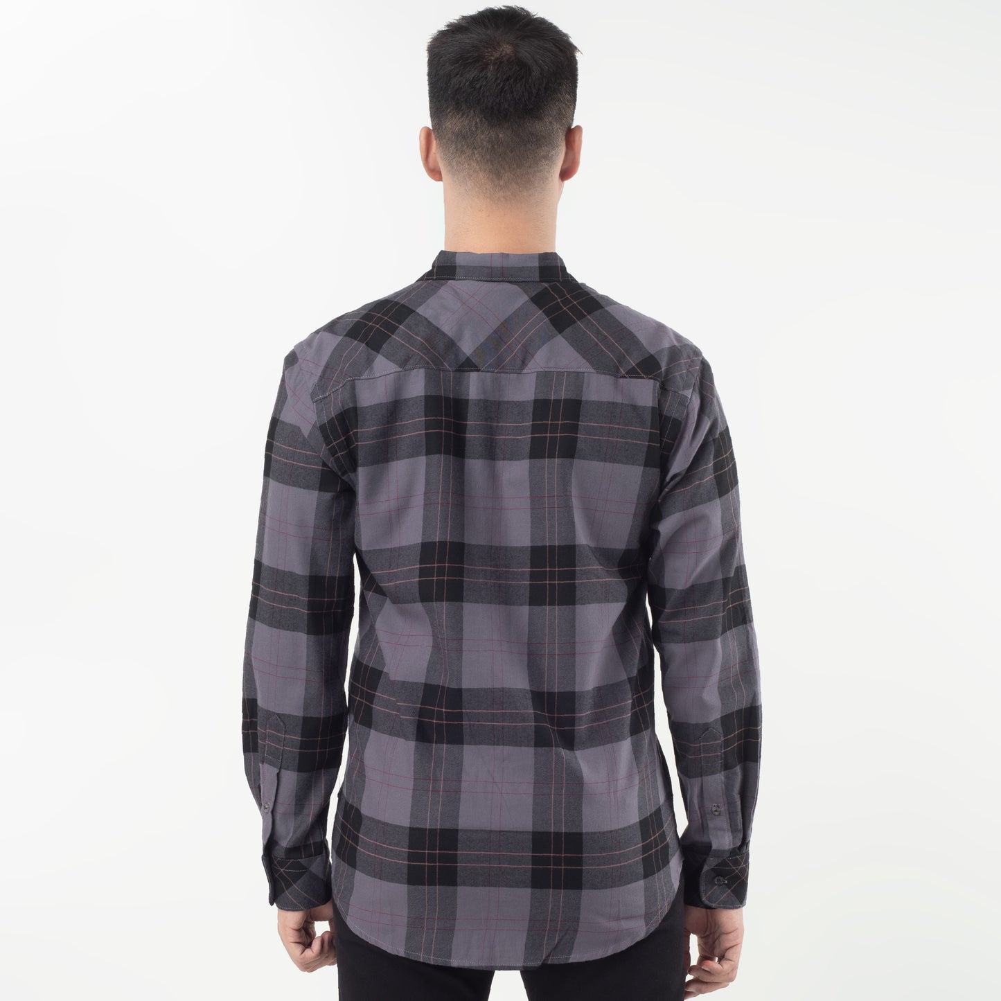 Benhill Kemeja Pria Flannel Lengan Panjang Kotak Abu 25256-57-11633