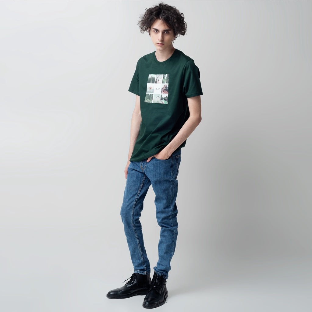 Benhill T-Shirt Grafis Katun 30s Combed Lengan Pendek Hijau Botol 462-481-39768