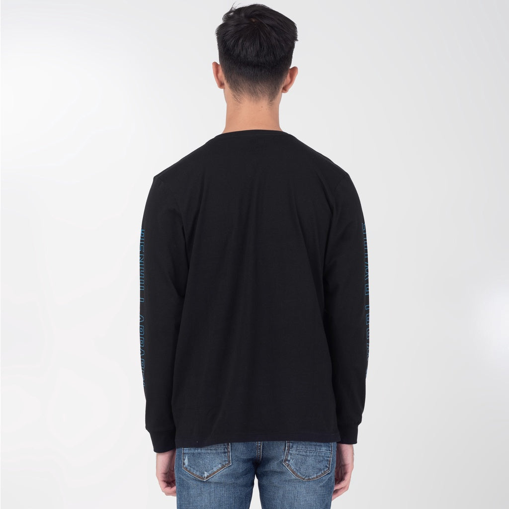 Benhill Kaos Grafis Katun 30s Combed Lengan Panjang Hitam 351-35272