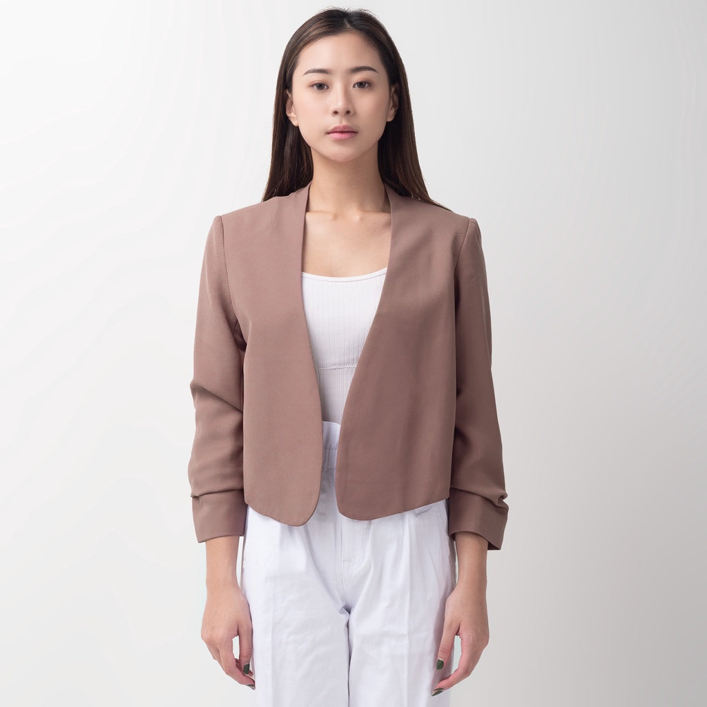 Benhill "Nayeon" Blazer Kerja / Outer Wanita Premium Lengan Serut Salmon 795-39599