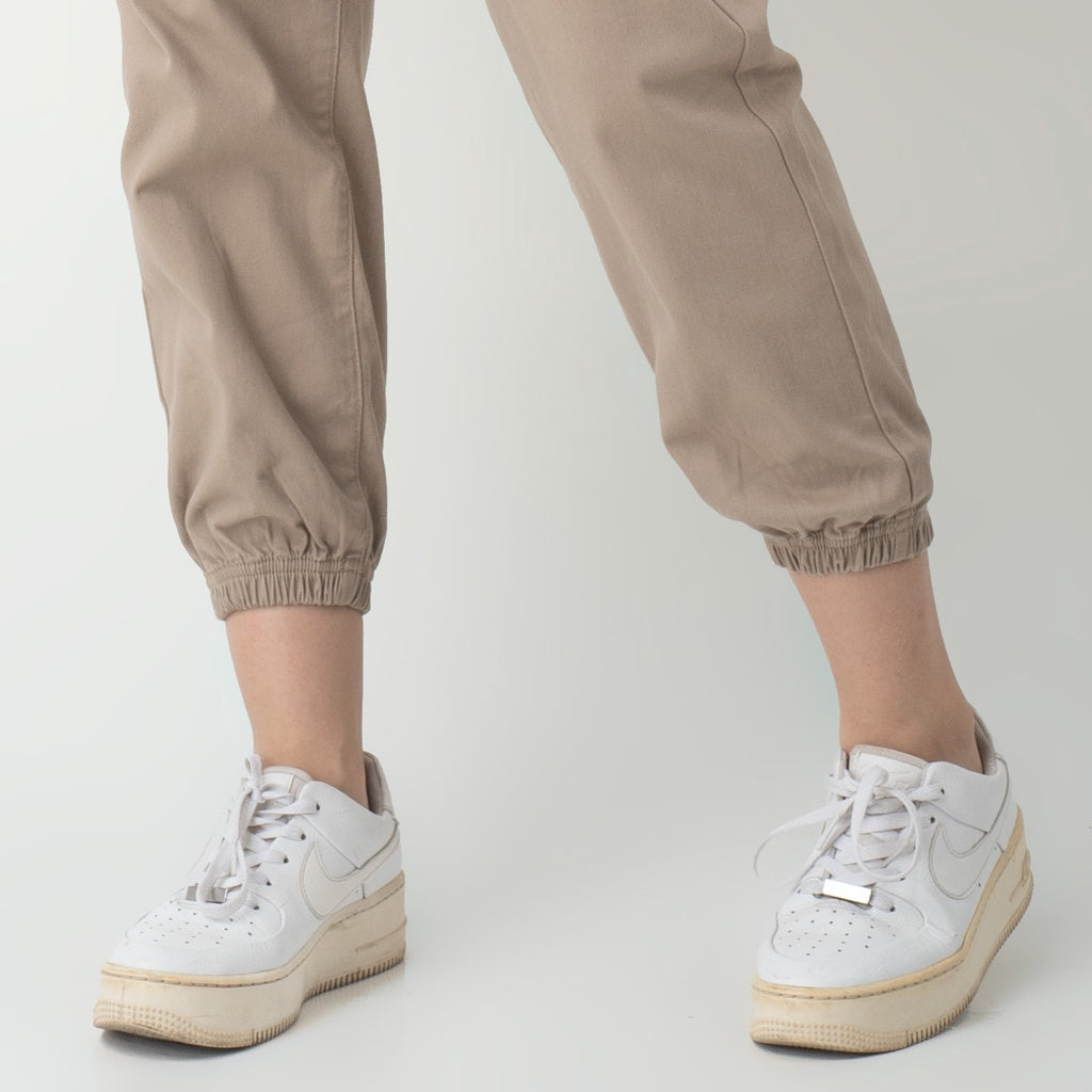 Benhill Celana "Rae" Stretch Wanita High Waist Jogger Pants Khaki 285-32991