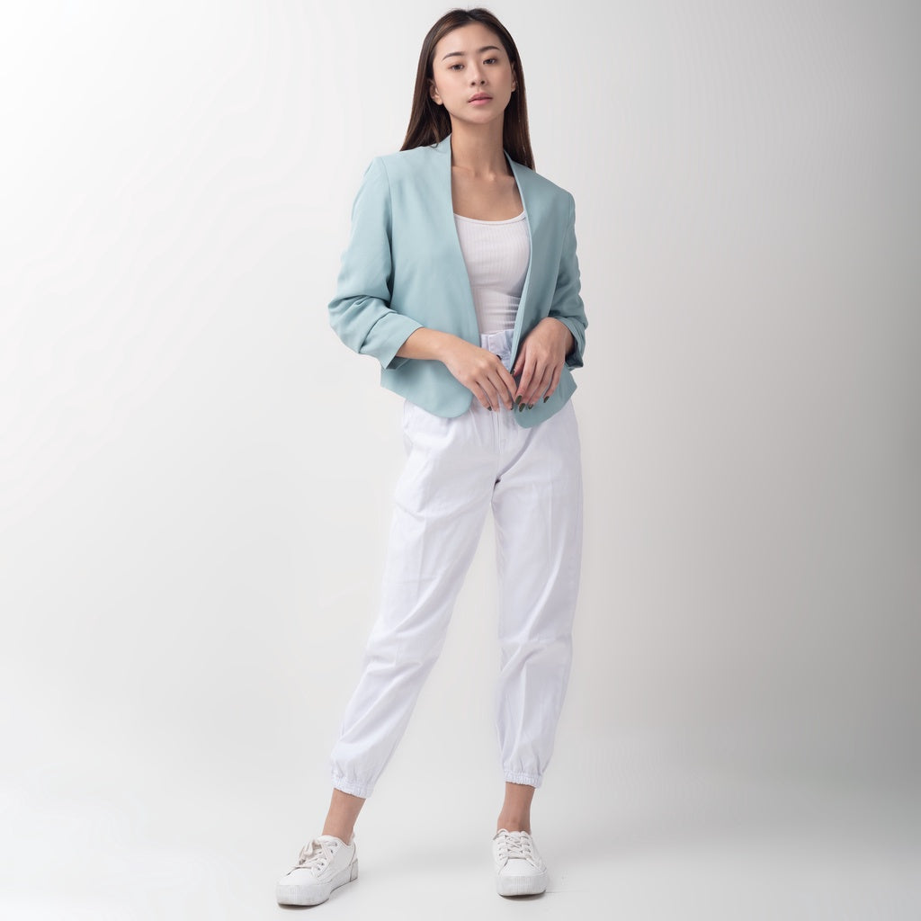 Benhill "Nayeon" Blazer Kerja / Outer Wanita Premium Lengan Serut Blue 792-39G99