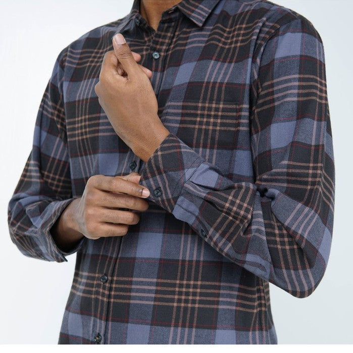 Benhill Kemeja Couple Flannel Kotak Abu 726-11635-53-11633