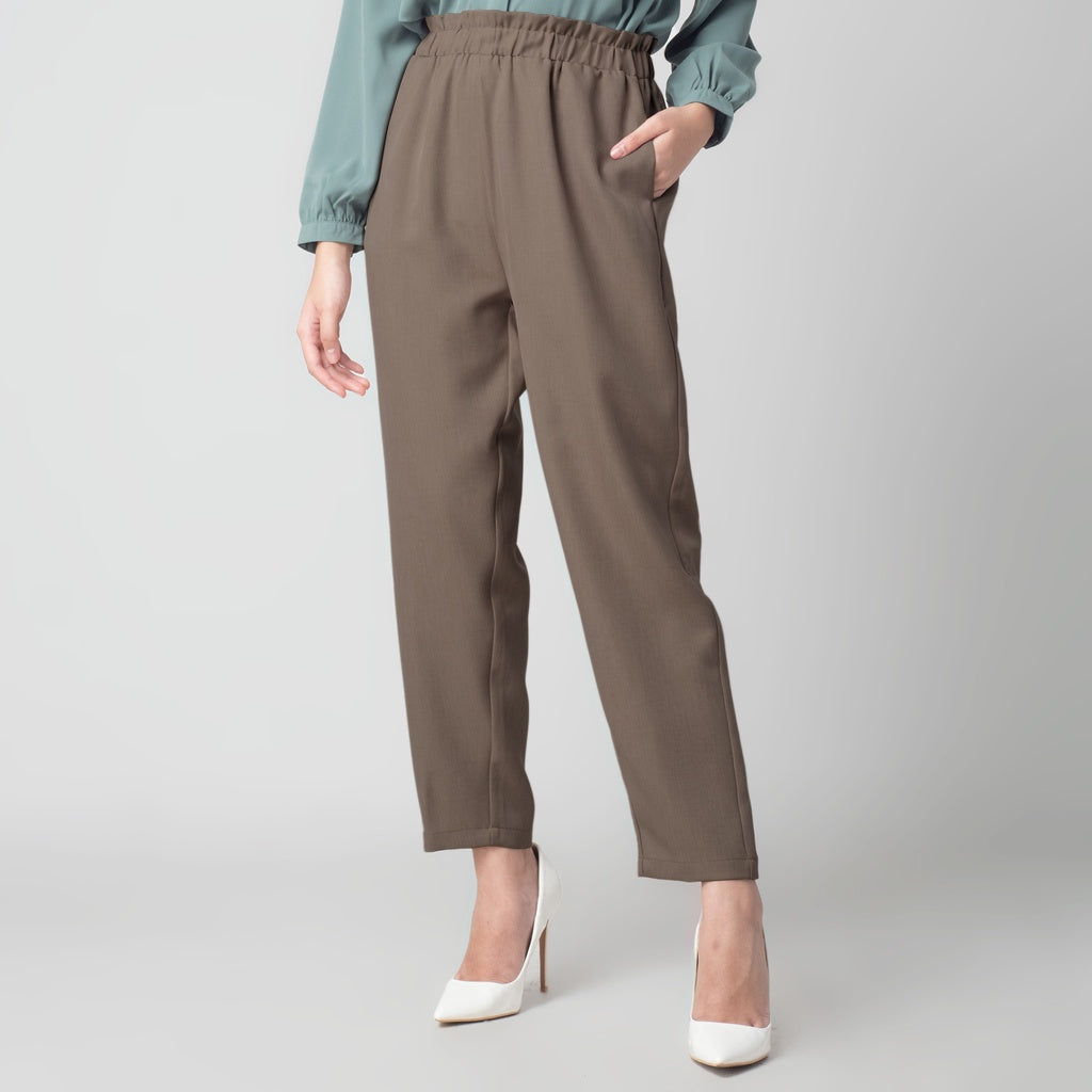 Benhill "Choe" Celana Bahan Wanita High Waist Brown 994-29574