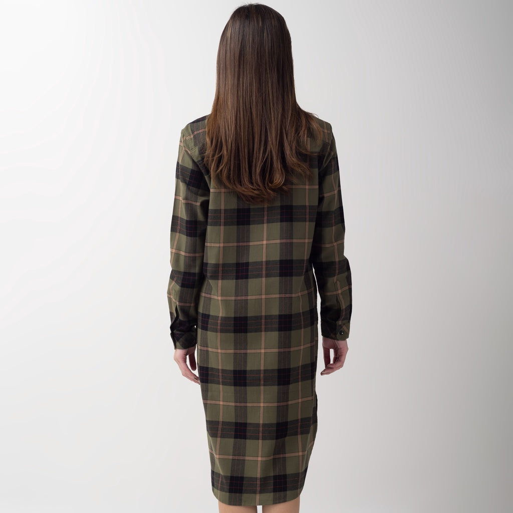 Benhill Kemeja Tunik Flannel Wanita Kotak Hijau 755-11735