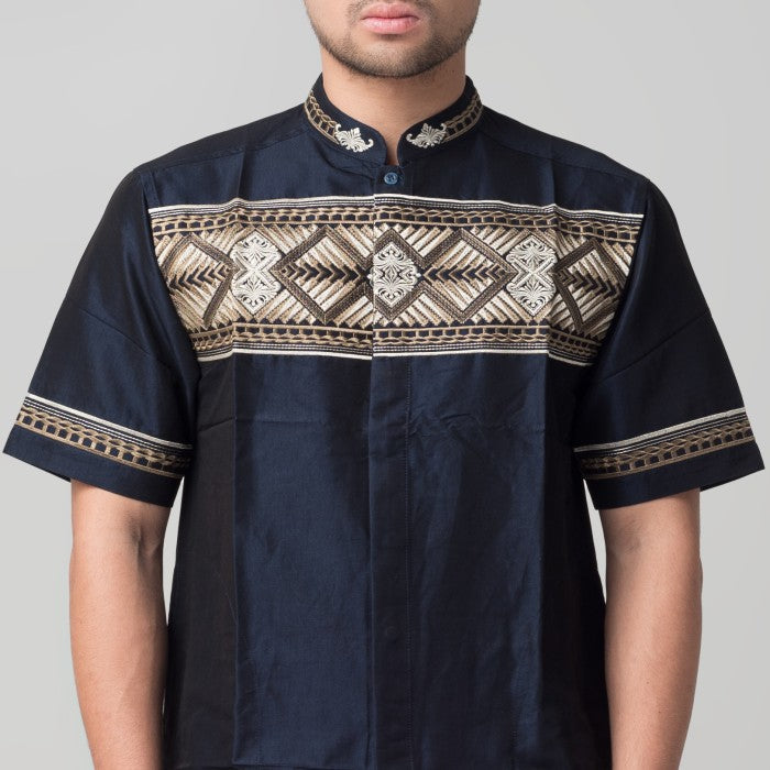 Benhill Taqwa Koko Bordir Pria Lengan Pendek Navy 2078-12308