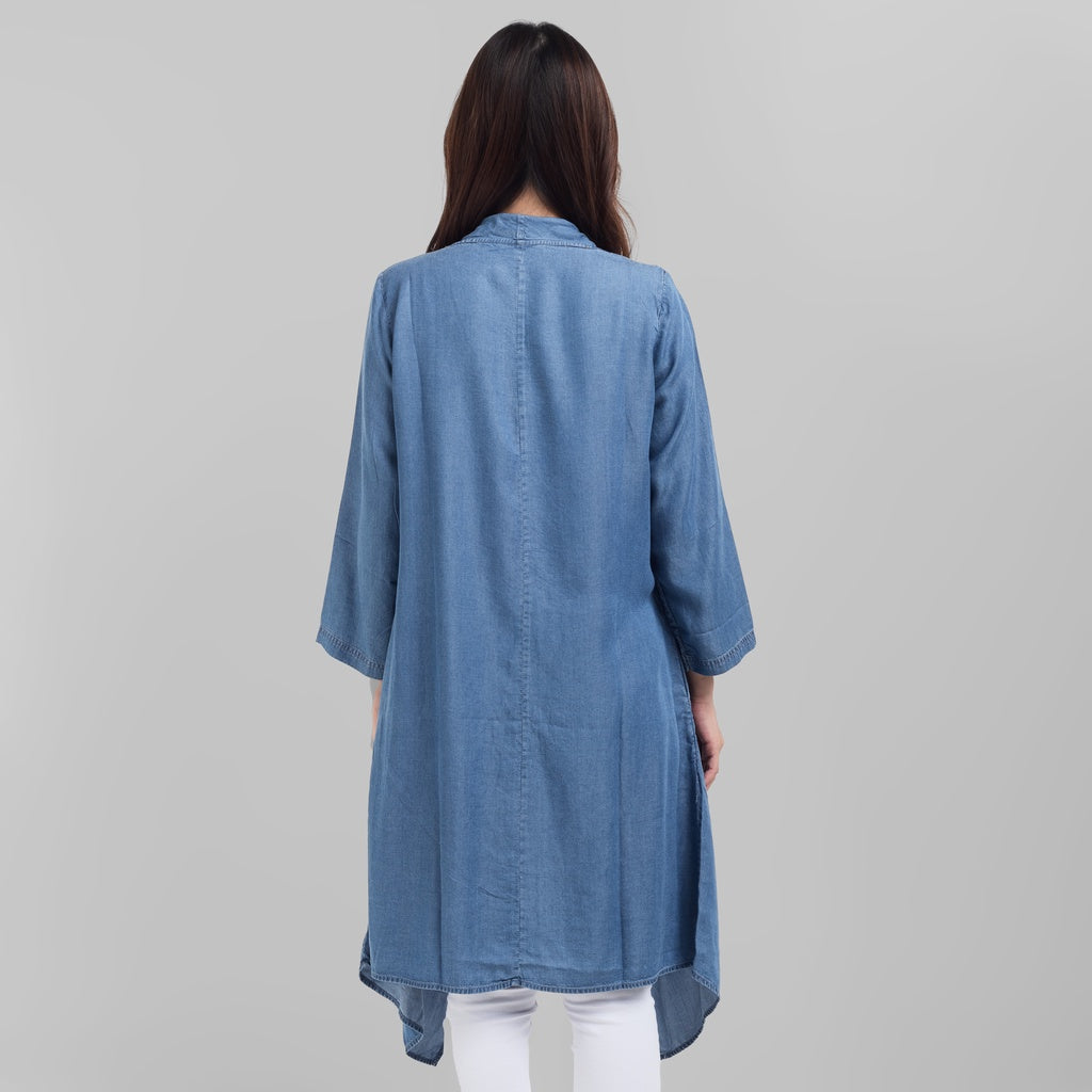 Benhill Cardigan Denim Wanita Lengan Panjang Medium Blue 757-19G17