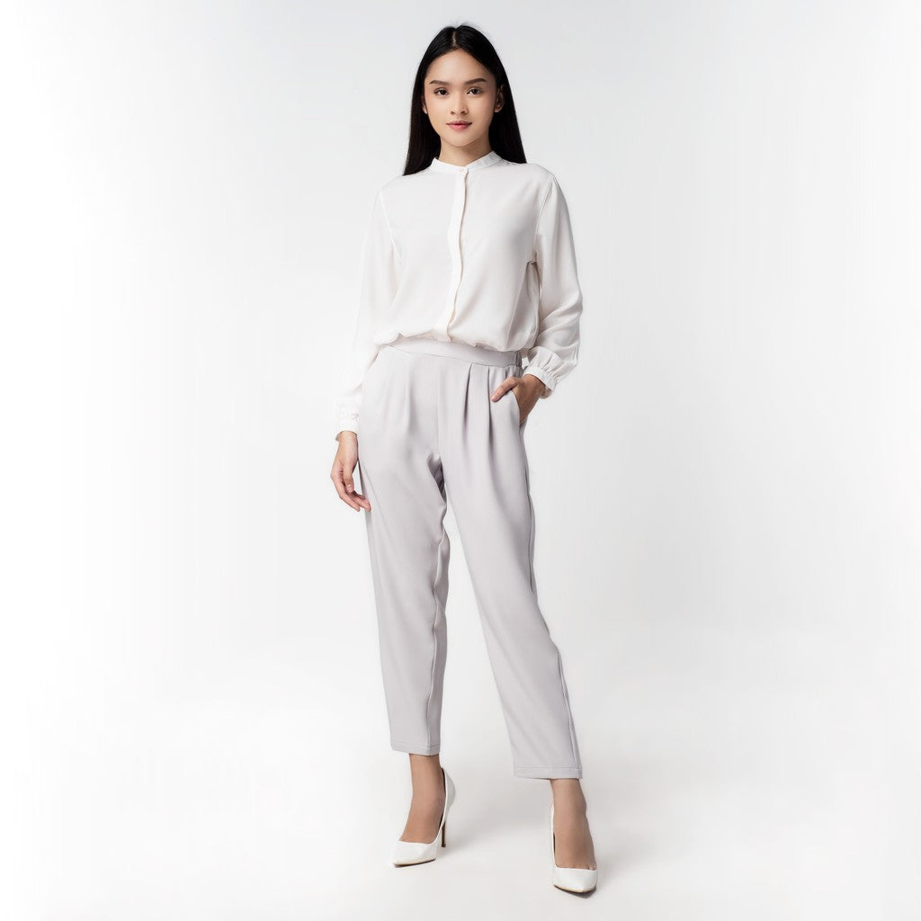 Benhill "Yeri" Celana Wanita Tapered Pinggang Karet Grey 255-39680