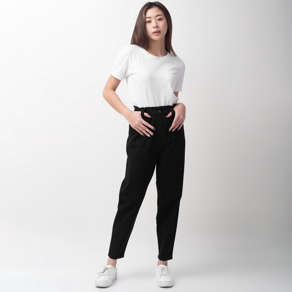 Benhill "Minji" Celana Panjang Wanita High Waist Black 780-22255