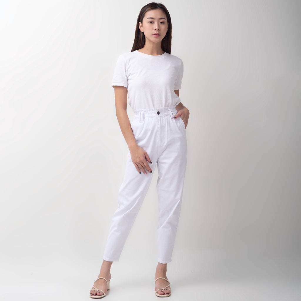 Benhill "Minji" Celana Panjang Wanita High Waist White 781-22155