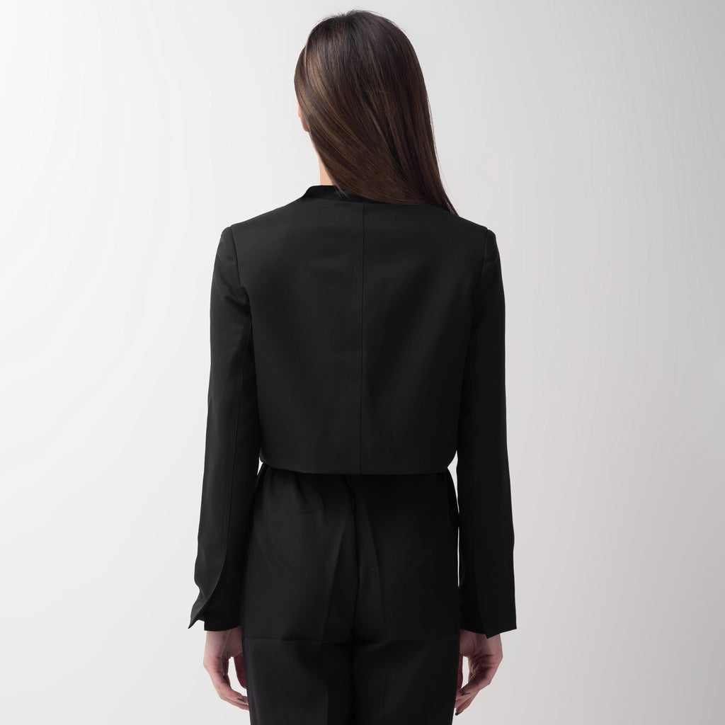 Benhill "Jia " Blazer Kerja / Outer Wanita Premium Body Pendek Lengan Panjang Black 800-39299