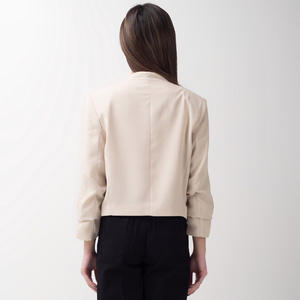 Benhill "Nayeon" Blazer Kerja / Outer Wanita Premium Lengan Serut Beige 797-39599