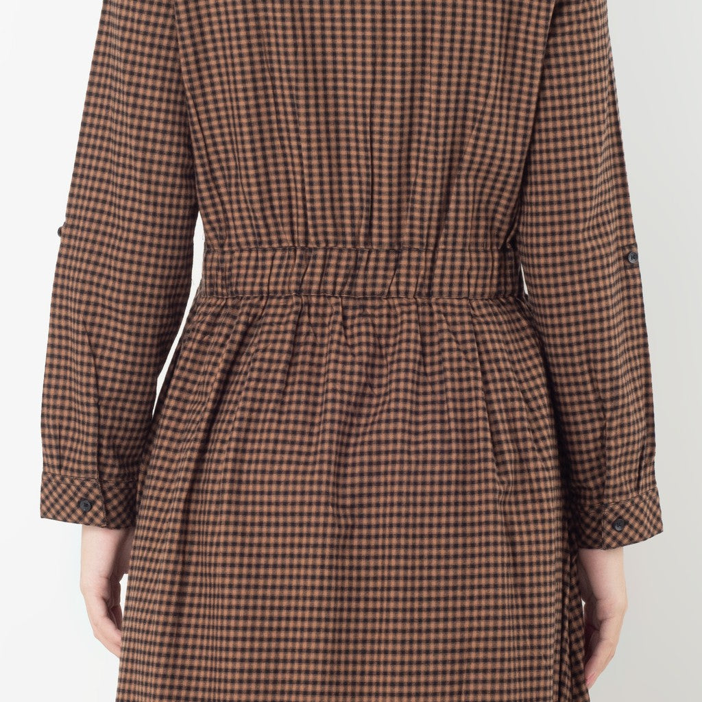 Benhill Gamis Wanita Flannel Lengan Panjang Kotak Coklat 0688-11530