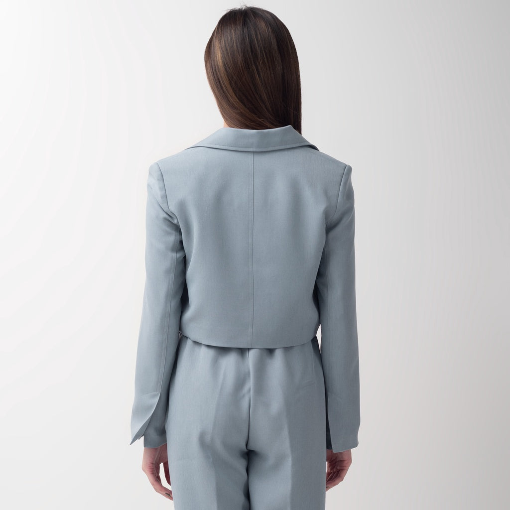 Benhill "Jia " Blazer Kerja / Outer Wanita Premium Body Pendek Lengan Panjang Blue 803-39G99