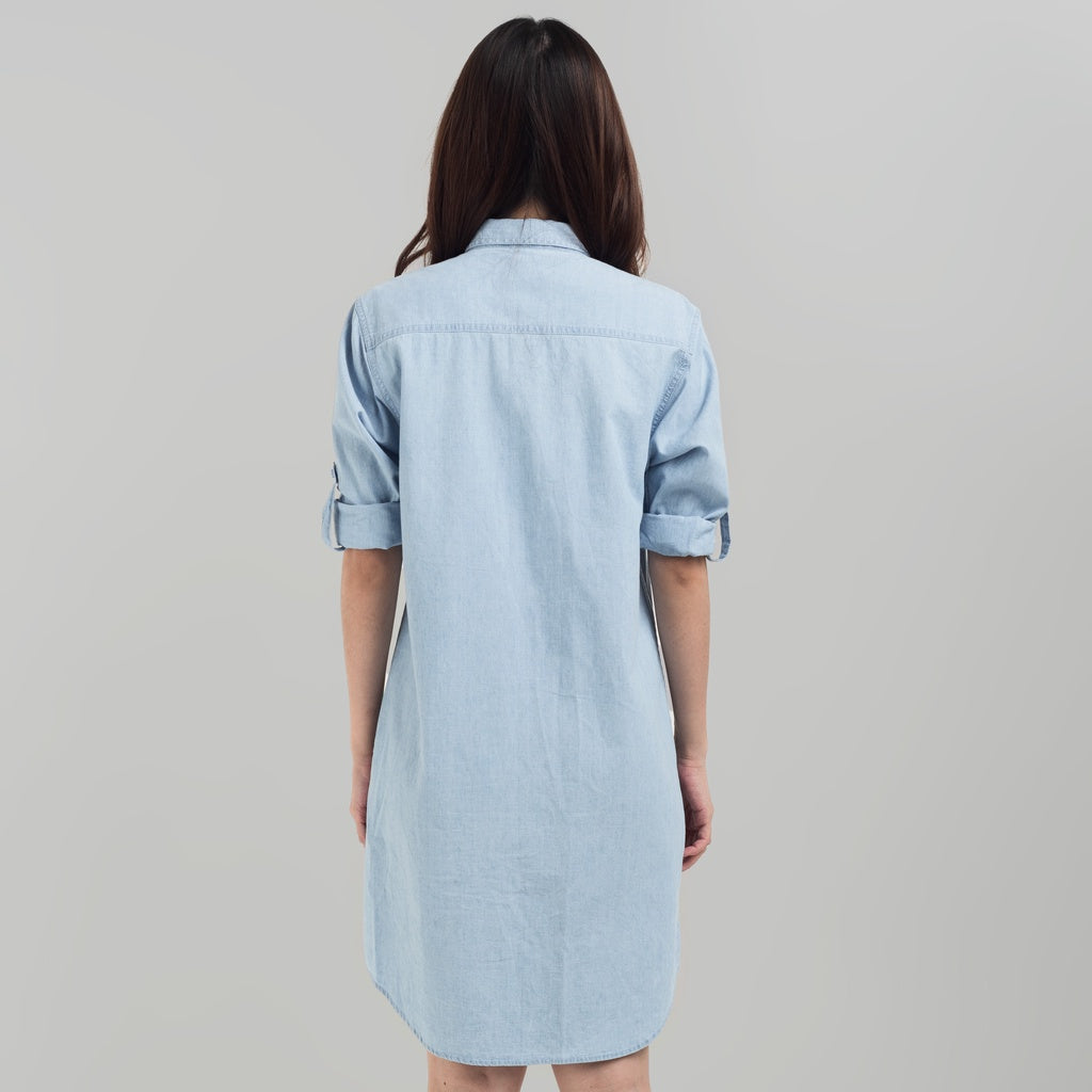 Benhill Kemeja Tunik Jeans Wanita Lengan Panjang Light Blue 0734-19311