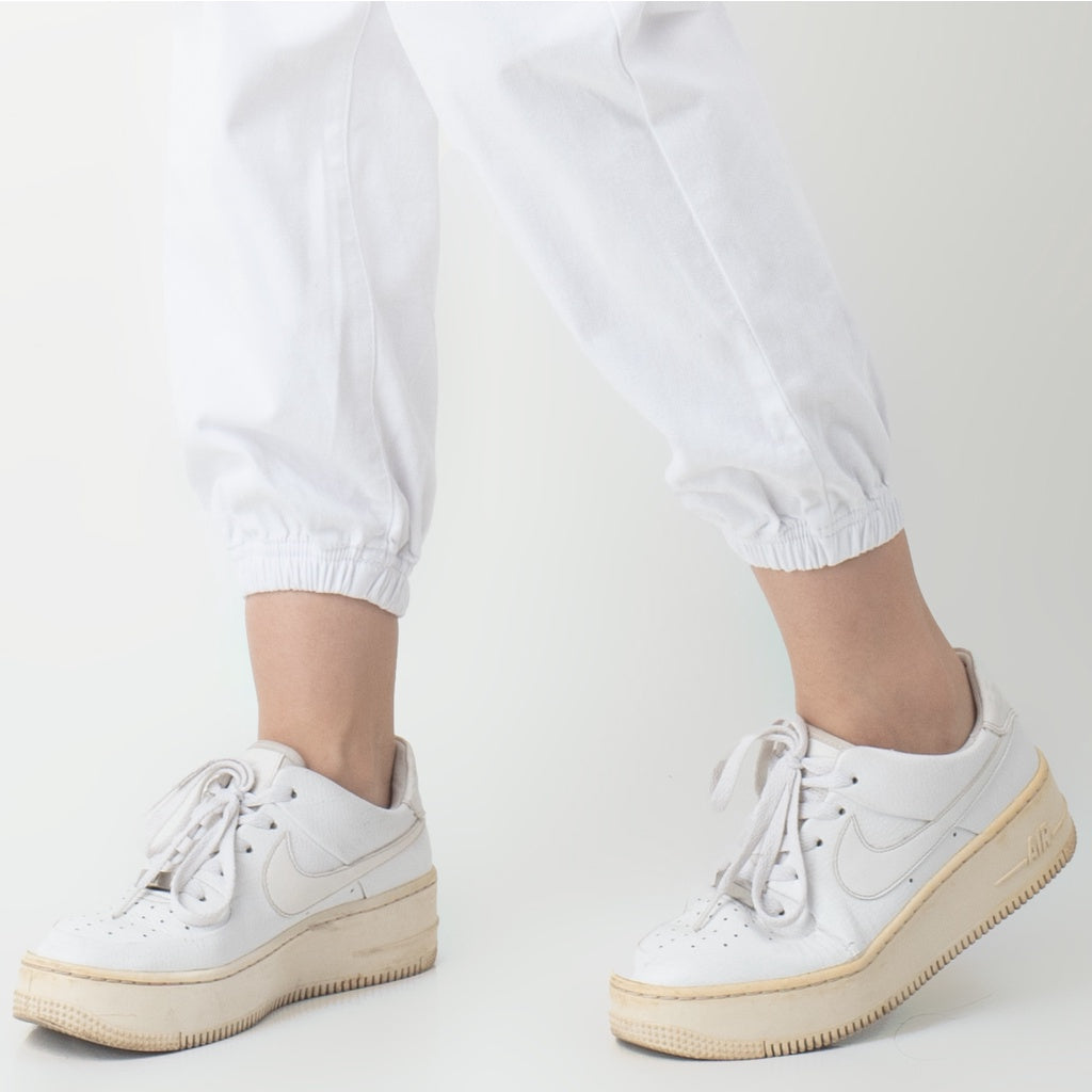 Benhill Celana "Rae" Stretch Wanita High Waist Jogger Pants White 284-32191