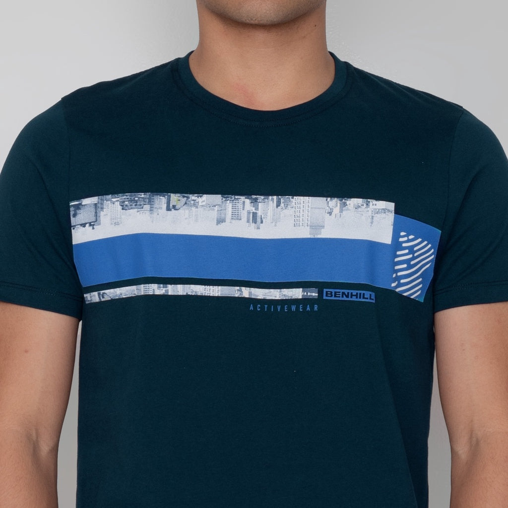 Benhill T-shirt Kaos Pria New Logo Collection Katun 24s Combed Pendek Navy A64-A65-29G68