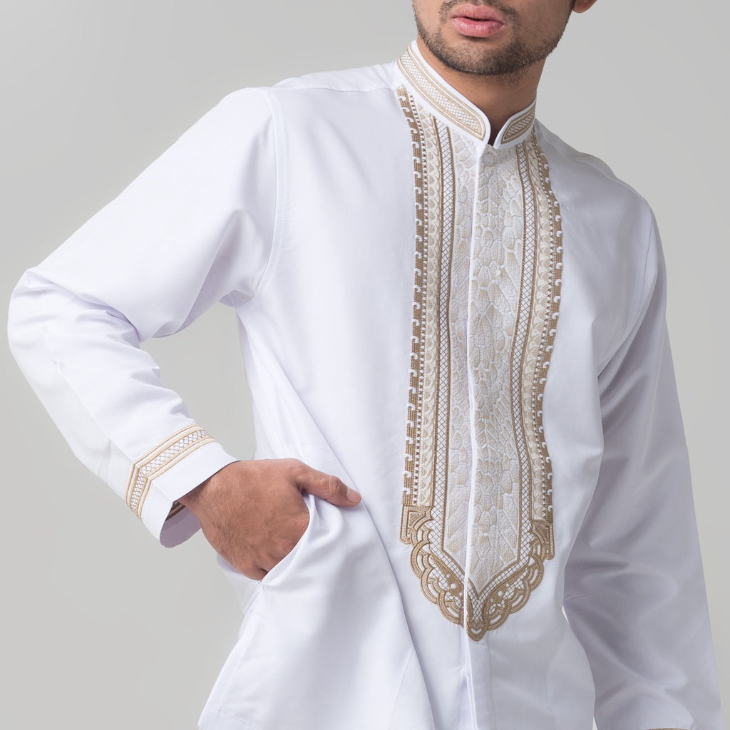 Benhill Taqwa Koko Bordir Pria Lengan Panjang Putih 2167-32107