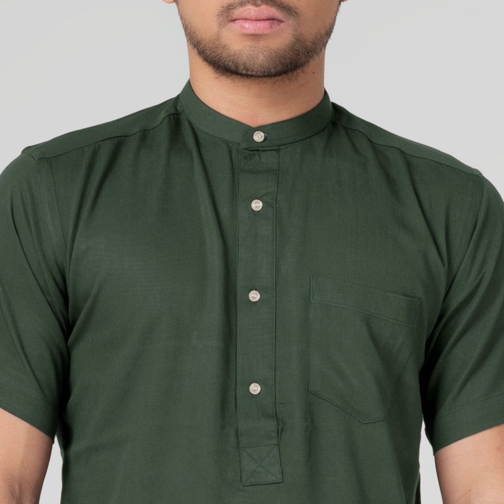 Benhill Kemeja Koko Pria Viscose twill Polos lengan pendek 5 warna 50328