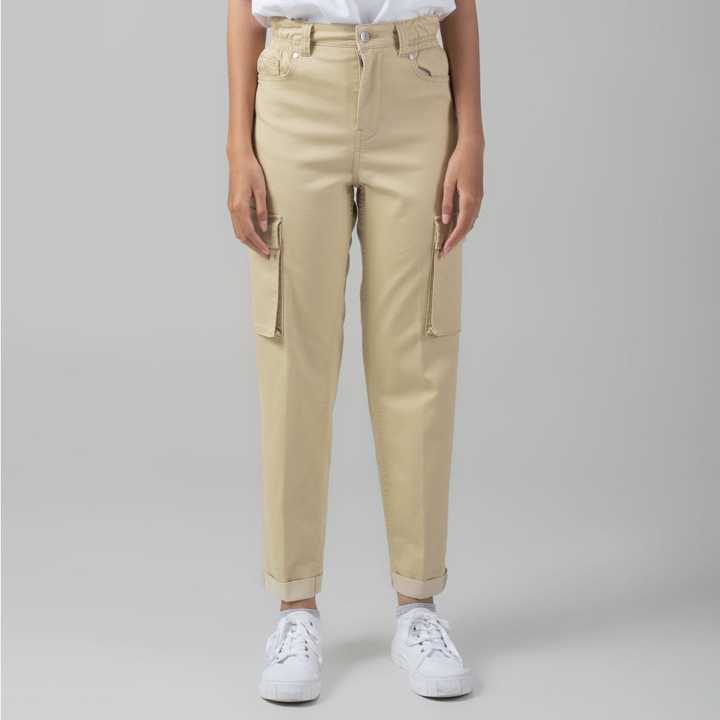 Benhill "Miso" Celana Wanita High Waist Cargo Pants Sand A162-2250Y