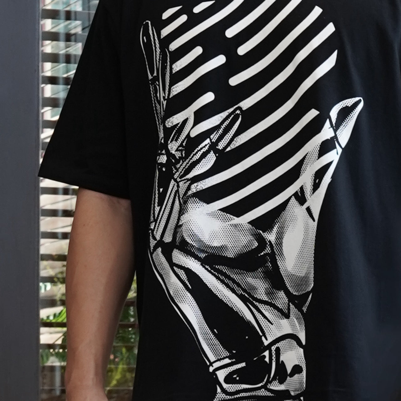 Benhill T-Shirt Pria Oversized Fit Cotton 20s Combed Pendek Black A459-39268