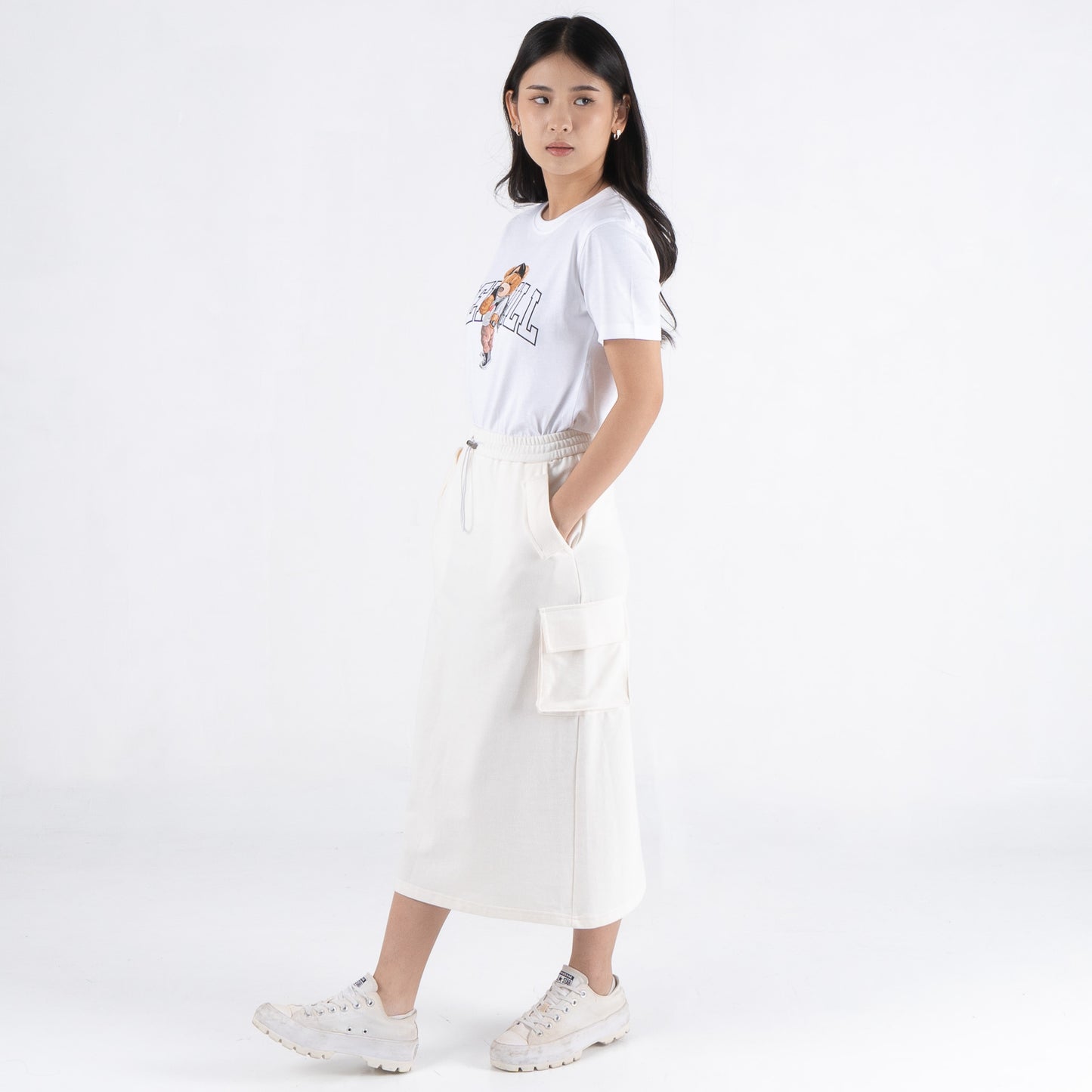 Benhill "Jisoo" Cargo Skirt 3 Warna (Misty, Off white,Black)