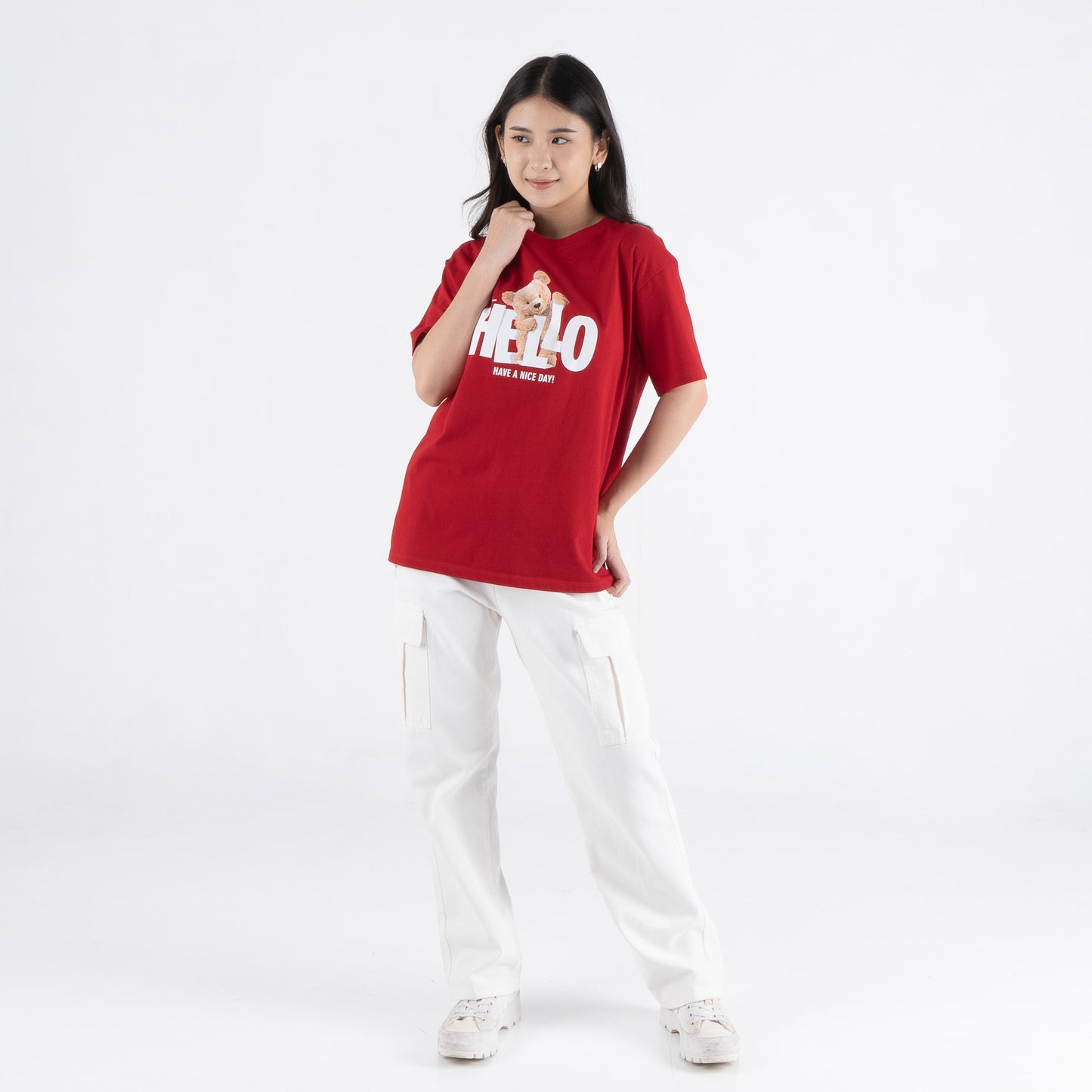 Benhill T-shirt Wanita Grafis Oversized Pendek Red A513-39486