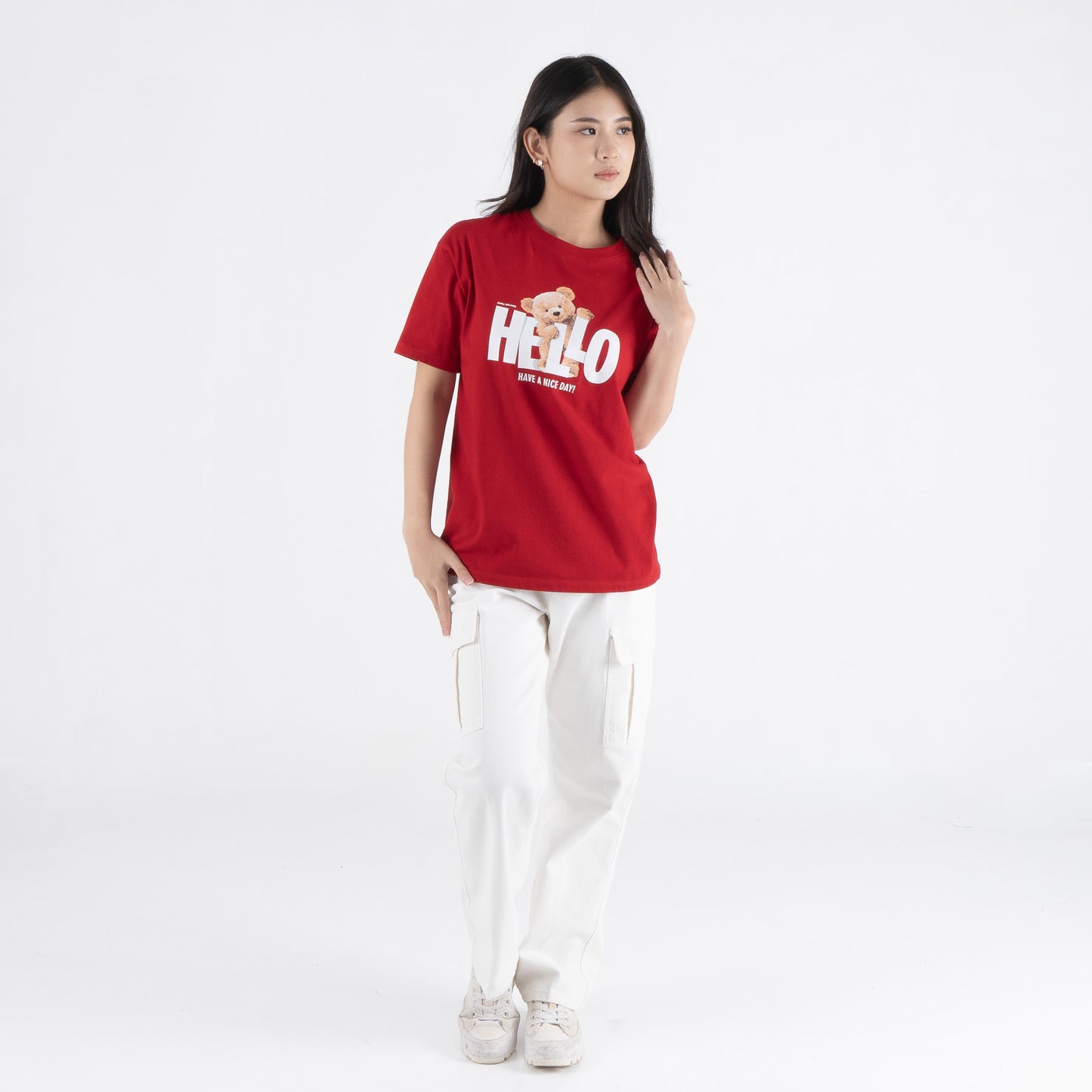Benhill T-shirt Wanita Grafis Oversized Pendek Red A513-39486