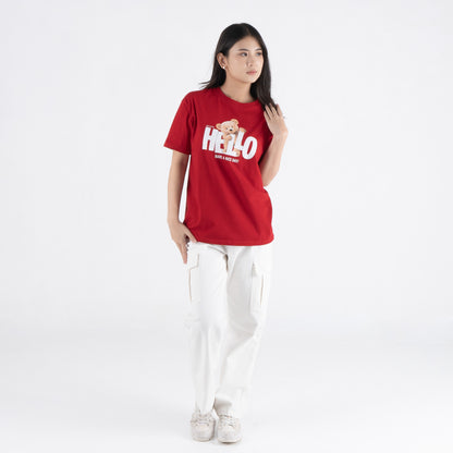 Benhill T-shirt Wanita Grafis Oversized Pendek Red A513-39486