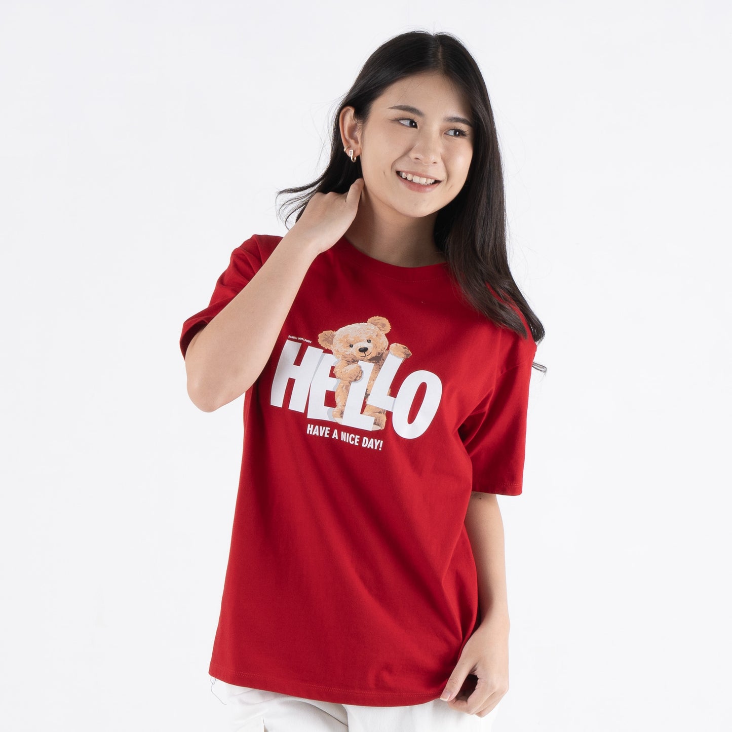 Benhill T-shirt Wanita Grafis Oversized Pendek Red A513-39486