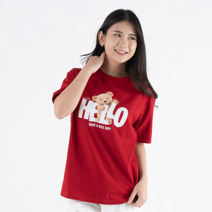 Benhill T-shirt Wanita Grafis Oversized Pendek Red A513-39486