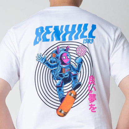 Benhill T-shirt Pria Grafis Katun 24s Combed Pendek Putih 400-401-15168