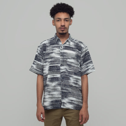 Benhill Kemeja Pria Linen Printing Lengan Pendek Putih 28812-46202