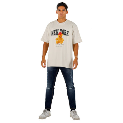 Benhill T-Shirt Pria Oversized Fit Cotton 20s Combed Pendek Cream A419-29968