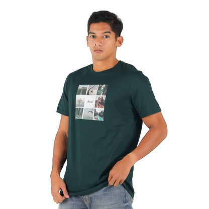 Benhill T-Shirt Pria Grafis Katun 30s Combed Pendek Hijau Botol 462-481-39768