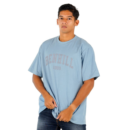 Benhill T-Shirt Pria Oversized Fit Cotton 20s Combed Pendek Dusty Blue A418-29368