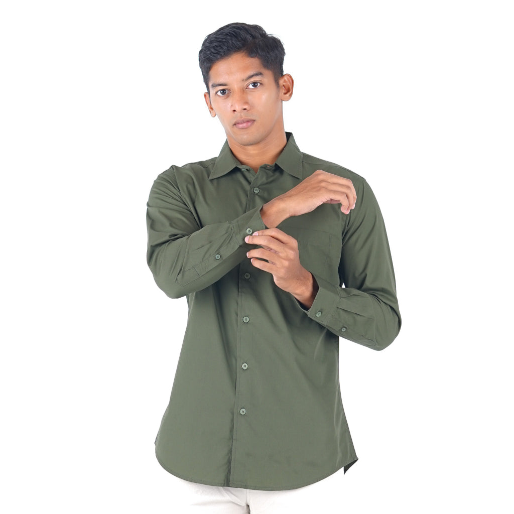 Benhill Kemeja Poplin Extra Fine Cotton Shirt 50331(Mocha,White,Maroon,Army green,Black,Copper brown)
