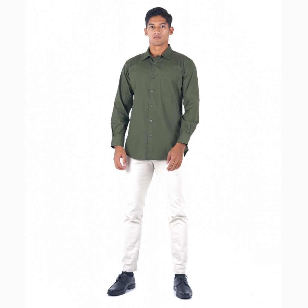 Benhill Kemeja Poplin Extra Fine Cotton Shirt 50331(Mocha,White,Maroon,Army green,Black,Copper brown)