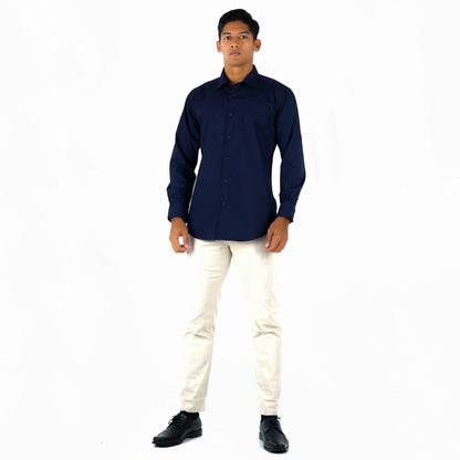 Benhill Kemeja Poplin Extra Fine Cotton Shirt  50331 (Royal blue,Blue steel,Navy,Lilac,Charcoal)