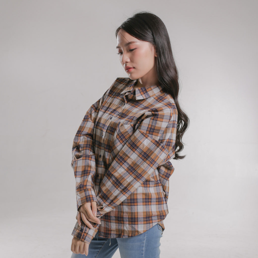 Benhill Oversized Flannel Kotak Coklat A256-115-115