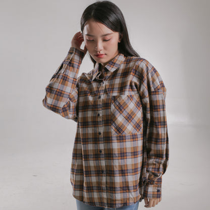 Benhill Oversized Flannel Kotak Coklat A256-115-115