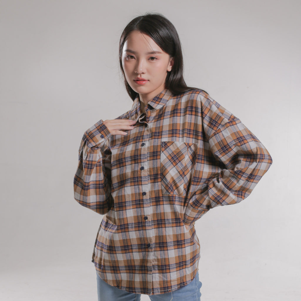 Benhill Oversized Flannel Kotak Coklat A256-115-115