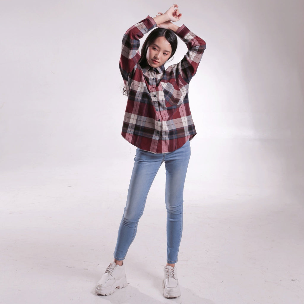 Benhill Oversized Flannel Kotak Merah A260-114