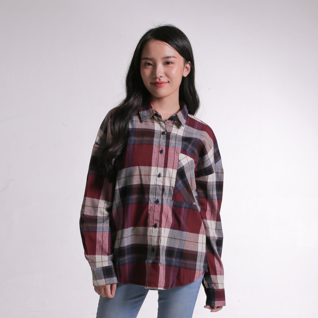 Benhill Oversized Flannel Kotak Merah A260-114