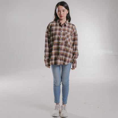 Benhill Oversized Flannel Kotak Coklat A256-115-115