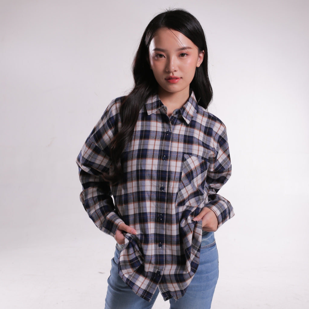 Benhill Oversized Flannel Kotak Biru A258-113